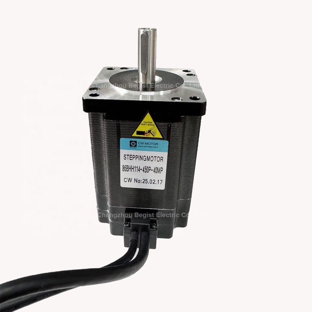 CW Nema 34 Hybrid Stepper Servo Motor for 3D Printer CNC Engraving Milling Machine-2-Phase 6.2Nm 4.5A 4-Lead 86BHH114-450P-40MP