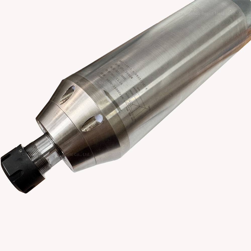 ER32 125mm 7.5KW 220V/380V 24000rpm Wood Stone Cutting and Engraving Water Cooled CNC Milling Spindle Motor